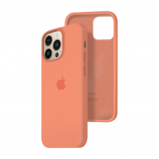 Силиконовый чехол c закрытым низом Apple Silicone Case для iPhone 13 Pro Peach