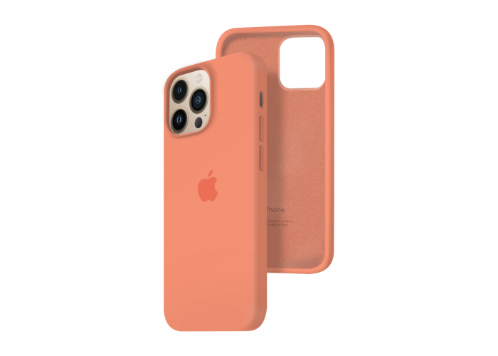 Силиконовый чехол c закрытым низом Apple Silicone Case для iPhone 13 Pro Peach