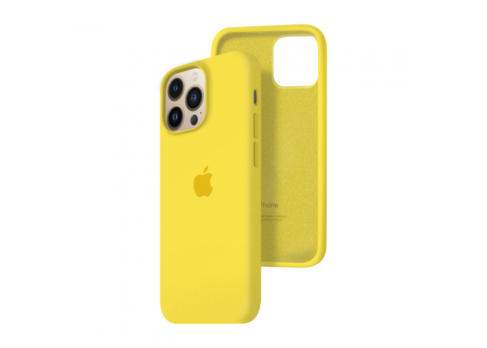 Силиконовый чехол c закрытым низом Apple Silicone Case для iPhone 13 Pro Canary Yellow