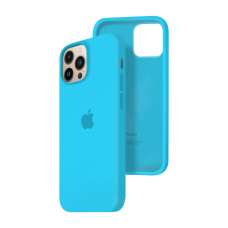 Силиконовый чехол c закрытым низом Apple Silicone Case для iPhone 13 Pro Max Blue