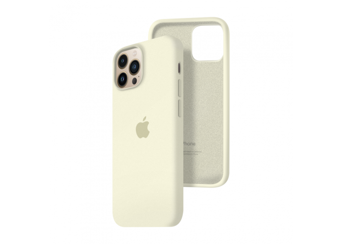 Силиконовый чехол c закрытым низом Apple Silicone Case для iPhone 13 Pro Max Antique White