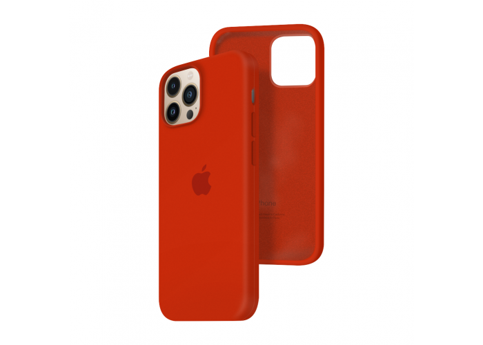 Силиконовый чехол c закрытым низом Apple Silicone Case для iPhone 13 Pro Max Red