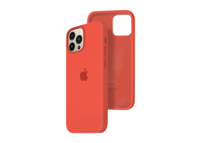 Силиконовый чехол c закрытым низом Apple Silicone Case для iPhone 13 Pro Max Spicy Orange