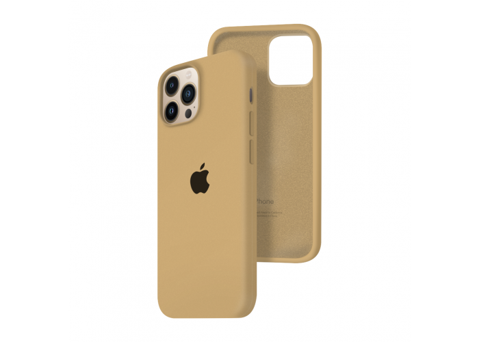 Силиконовый чехол c закрытым низом Apple Silicone Case для iPhone 13 Pro Max Mustard Beige