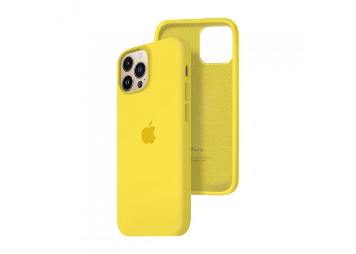 Силиконовый чехол c закрытым низом Apple Silicone Case для iPhone 13 Pro Max Canary Yellow