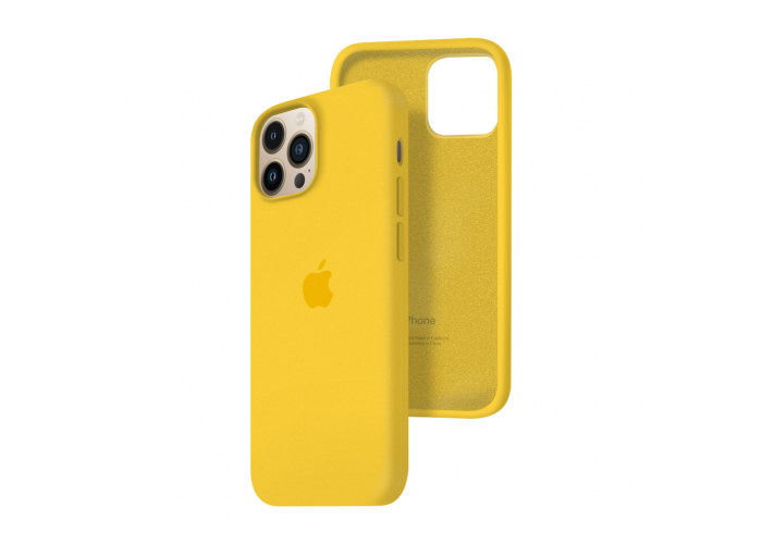 Силиконовый чехол c закрытым низом Apple Silicone Case для iPhone 13 Pro Max Yellow