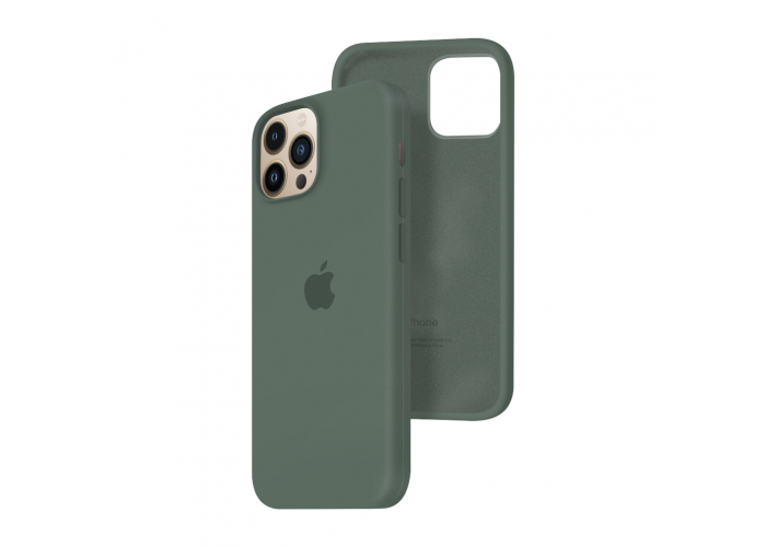 Силиконовый чехол c закрытым низом Apple Silicone Case для iPhone 13 Pro Max Pine Green