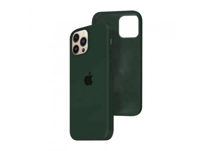 Силиконовый чехол c закрытым низом Apple Silicone Case для iPhone 13 Pro Max Forest Green