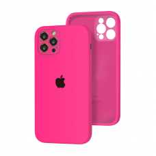 Силиконовый чехол с закрытой камерой Apple Silicone Case для iPhone 12 Pro Max Barbie Pink