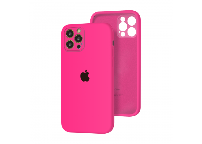 Силиконовый чехол с закрытой камерой Apple Silicone Case для iPhone 12 Pro Max Barbie Pink