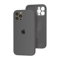 Силиконовый чехол с закрытой камерой Apple Silicone Case для iPhone 12 Pro Max Charcoal Gray