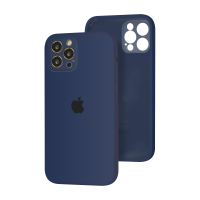 Силиконовый чехол с закрытой камерой Apple Silicone Case для iPhone 12 Pro Max Deep Navy