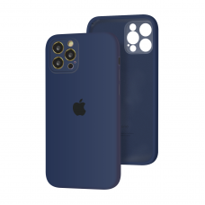 Силиконовый чехол с закрытой камерой Apple Silicone Case для iPhone 12 Pro Max Deep Navy