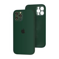 Силиконовый чехол с закрытой камерой Apple Silicone Case для iPhone 12 Pro Max Forest Green
