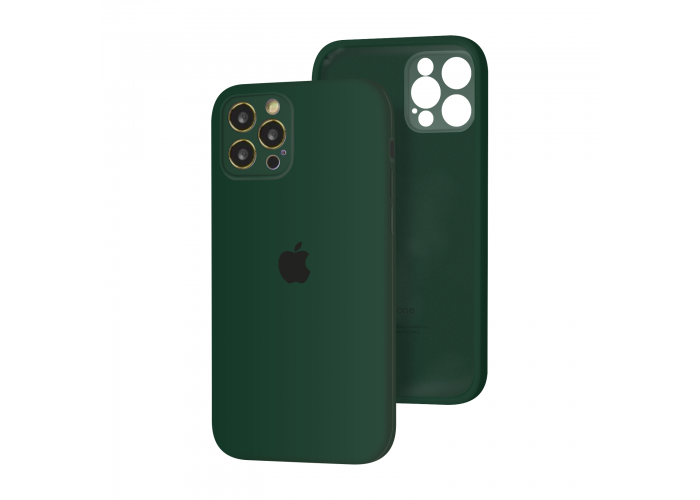 Силиконовый чехол с закрытой камерой Apple Silicone Case для iPhone 12 Pro Max Forest Green