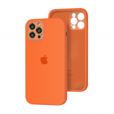 Силиконовый чехол с закрытой камерой Apple Silicone Case для iPhone 12 Pro Max Kumquat