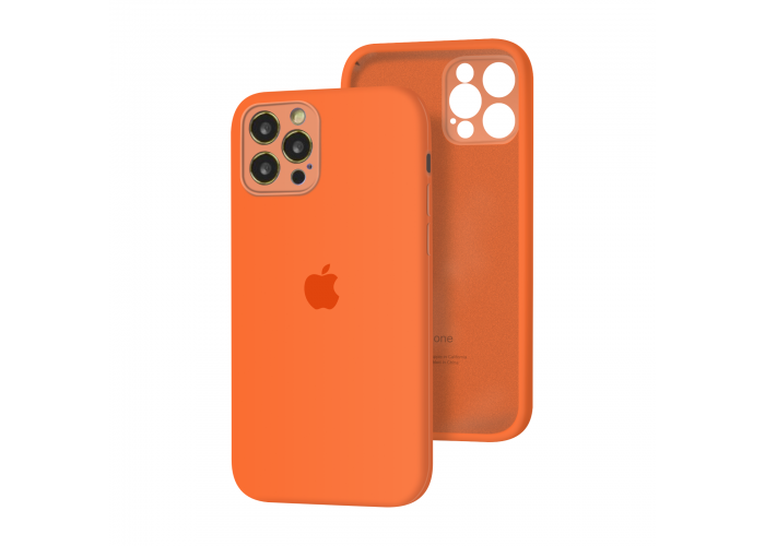 Силиконовый чехол с закрытой камерой Apple Silicone Case для iPhone 12 Pro Max Kumquat