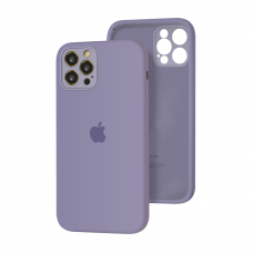 Силиконовый чехол с закрытой камерой Apple Silicone Case для iPhone 12 Pro Max Lavender Gray