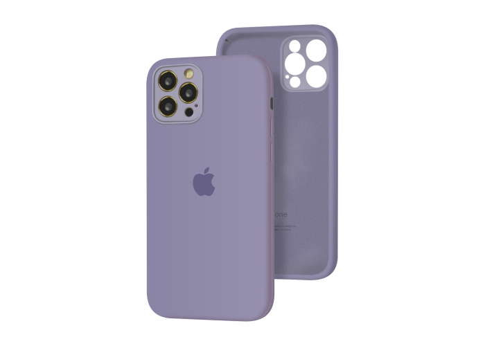 Силиконовый чехол с закрытой камерой Apple Silicone Case для iPhone 12 Pro Max Lavender Gray