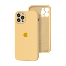 Силиконовый чехол с закрытой камерой Apple Silicone Case для iPhone 12 Pro Max Mellow Yellow