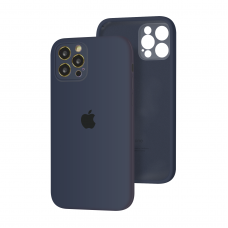Силиконовый чехол с закрытой камерой Apple Silicone Case для iPhone 12 Pro Max Midnight Blue