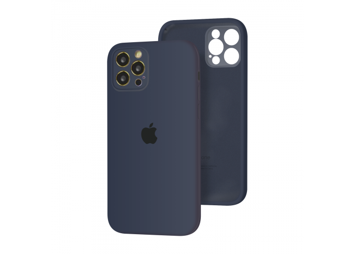 Силиконовый чехол с закрытой камерой Apple Silicone Case для iPhone 12 Pro Max Midnight Blue