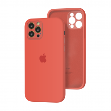 Силиконовый чехол с закрытой камерой Apple Silicone Case для iPhone 12 Pro Max Orange