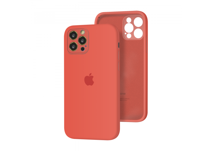 Силиконовый чехол с закрытой камерой Apple Silicone Case для iPhone 12 Pro Max Orange