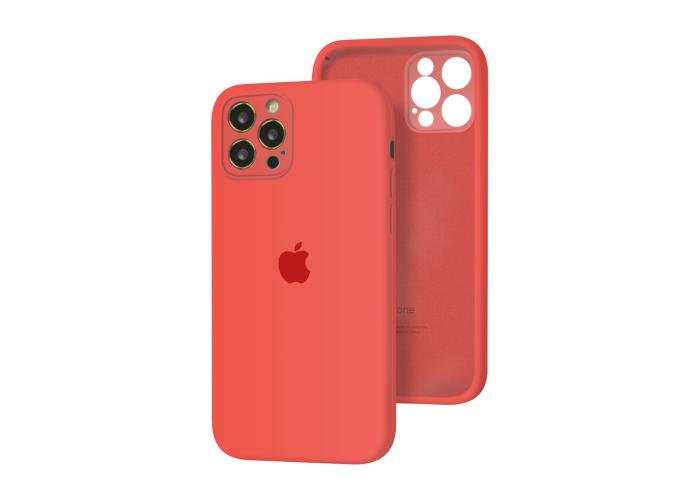 Силиконовый чехол с закрытой камерой Apple Silicone Case для iPhone 12 Pro Max Pink Citrus