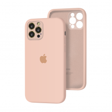 Силиконовый чехол с закрытой камерой Apple Silicone Case для iPhone 12 Pro Max Pink Sand