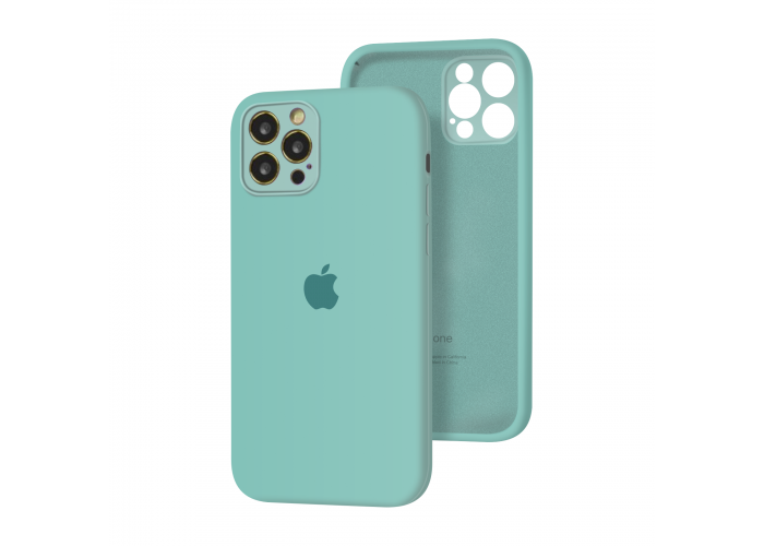 Силиконовый чехол с закрытой камерой Apple Silicone Case для iPhone 12 Pro Max Sea Blue