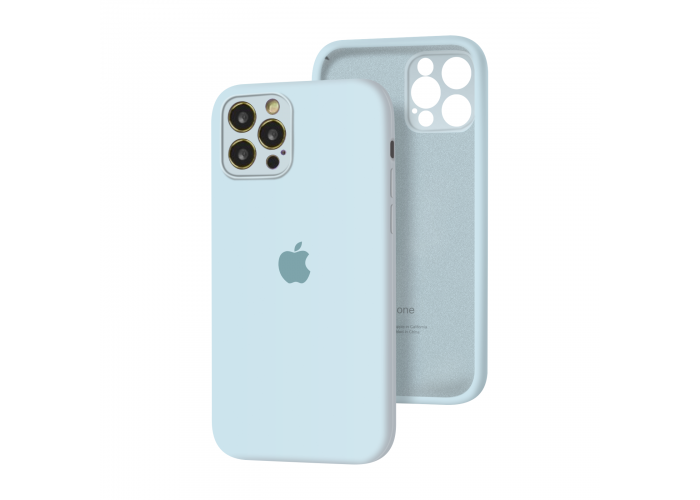 Силиконовый чехол с закрытой камерой Apple Silicone Case для iPhone 12 Pro Max Sky Blue