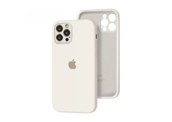 Силиконовый чехол с закрытой камерой Apple Silicone Case для iPhone 12 Pro Max White