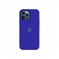 Силиконовый чехол c закрытым низом Apple Silicone Case для iPhone 12 Pro Max Ultra Blue