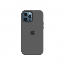 Силиконовый чехол c закрытым низом Apple Silicone Case для iPhone 12 Pro Max Charcoal Gray