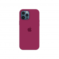 Силиконовый чехол c закрытым низом Apple Silicone Case для iPhone 12 Pro Max Rose Red