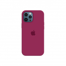 Силиконовый чехол c закрытым низом Apple Silicone Case для iPhone 12 Pro Max Rose Red