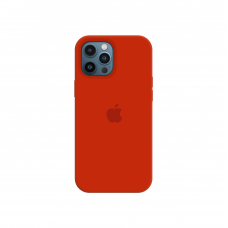 Силиконовый чехол c закрытым низом Apple Silicone Case для iPhone 12 Pro Max Red