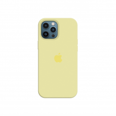 Силиконовый чехол c закрытым низом Apple Silicone Case для iPhone 12 Pro Max Mellow Yellow