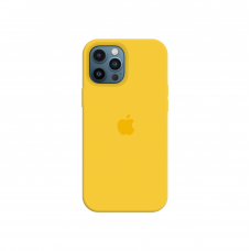 Силиконовый чехол c закрытым низом Apple Silicone Case для iPhone 12 Pro Max Yellow