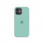 Силиконовый чехол c закрытым низом Apple Silicone Case для iPhone 12 Marine Green