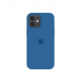 Силиконовый чехол c закрытым низом Apple Silicone Case для iPhone 12 Navy Blue