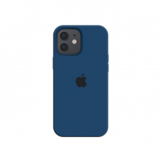 Силиконовый чехол c закрытым низом Apple Silicone Case для iPhone 12 Cobalt Blue