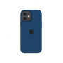 Силиконовый чехол c закрытым низом Apple Silicone Case для iPhone 12 Cobalt Blue