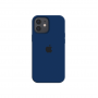 Силиконовый чехол c закрытым низом Apple Silicone Case для iPhone 12 Deep Navy