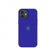 Силиконовый чехол c закрытым низом Apple Silicone Case для iPhone 12 Ultra Blue