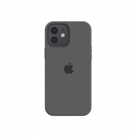 Силиконовый чехол c закрытым низом Apple Silicone Case для iPhone 12 Charcoal Gray