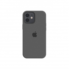 Силиконовый чехол c закрытым низом Apple Silicone Case для iPhone 12 Charcoal Gray