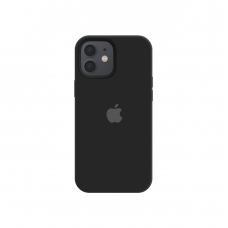 Силиконовый чехол c закрытым низом Apple Silicone Case для iPhone 12 Black