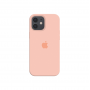 Силиконовый чехол c закрытым низом Apple Silicone Case для iPhone 12 Grapefruit